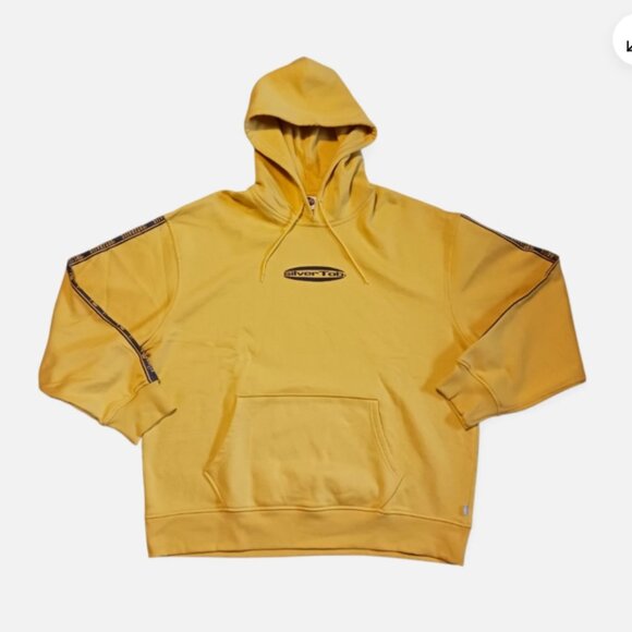 Levi's Silvertab Mens Hoodie XL Relaxed Fleece Sweatshirt Pullover Mustard NWT - Picture 1 of 14